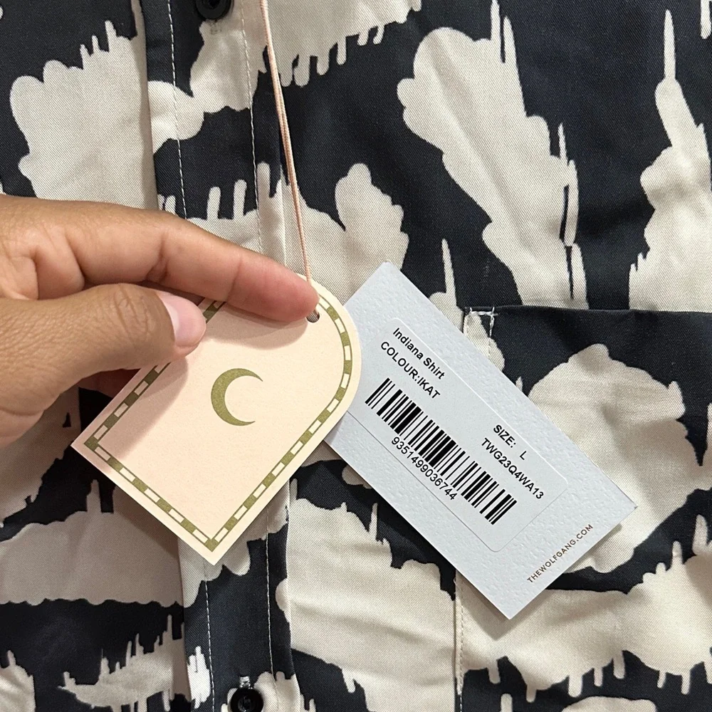 The wolf Gang Black and White Women's Button Down Shirt - Picture 4 of 12